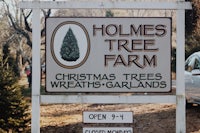 a sign for holmes tree farm